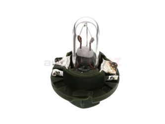 000000-000977 OES Instrument Panel Light; Dashboard/Instrument Bulb; Clear Glass with Green Socket Base; 12V-1.3W