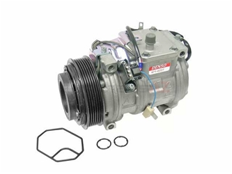0002300611 Denso AC Compressor; Complete with Clutch/6 Groove Pulley; R134A Type; New