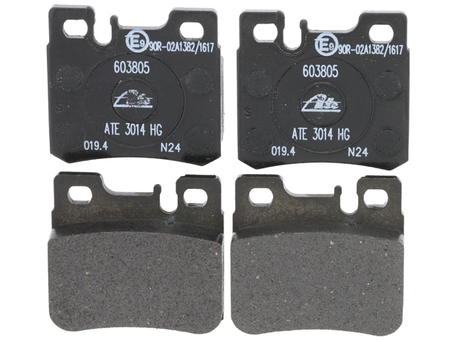 0024200120 ATE Brake Pad Set; Rear With Sensor Slot; OE Compound