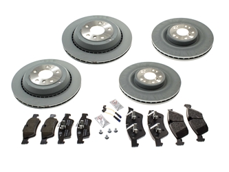 164OEBRAKEKIT AAZ Preferred Disc Brake Pad and Rotor Kit; Front/Rear Rotors & Pads, Sensors, Screws and Paste; KIT
