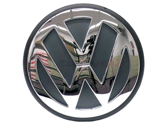 1C0853601WM7 Genuine VW/AUDI Emblem; Hood, Chrome with Black Background; Stick-On Type