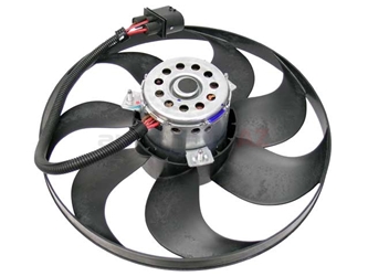 1C0959455A Genuine VW/AUDI Engine Cooling Fan Assembly; Left; Complete Fan Assembly (Motor with Blades); 345mm 350/250/60W (4 pin plug)