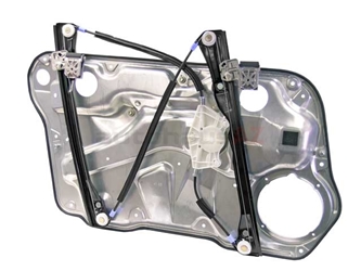 1J4837462F Genuine VW/AUDI Window Regulator; Front Right; Without Motor, With Backing Plate