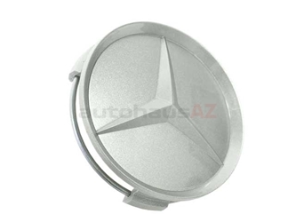 2014000425 Genuine Mercedes Wheel Center Cap/Emblem; Grey Painted Plastic for Alloy Wheel; 70mm (3 Inch) Diameter