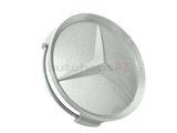 2014000425 Genuine Mercedes Wheel Center Cap/Emblem; Grey Painted Plastic for Alloy Wheel; 70mm (3 Inch) Diameter