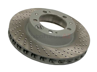 99635104401 Sebro Disc Brake Rotor; Front Right; Directional; Vented 302x31mm; Cross-Drilled