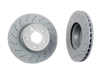 2204210912 Genuine Mercedes Disc Brake Rotor; Front ; 312x28mm, Vented; Cross-Drilled