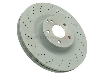 2214211112 Genuine Mercedes Disc Brake Rotor; Front; Vented and Cross-Drilled 350 x 32mm