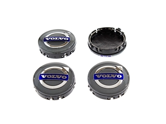 30671515 Genuine Volvo Wheel Cap; Silver Hub Cap Kit; Set of 4