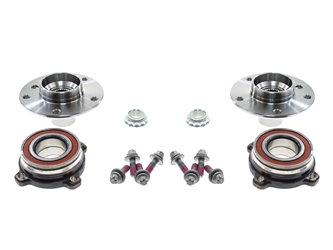 33411095774KIT AAZ Preferred Axle Bearing and Hub Assembly; Rear Left and Right, Mounting Bolts, Flanges, Axle Nuts; KIT