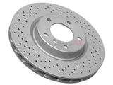 34112227171SP Zimmermann Sport Z X-Drilled Disc Brake Rotor; Front Left; Directional; Vented 315x28mm; Cross-Drilled