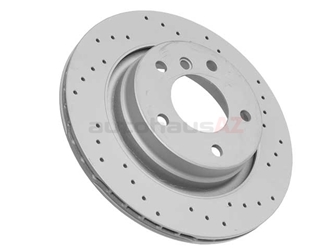 34211165563SP Zimmermann Sport Z X-Drilled Disc Brake Rotor; Rear; Vented 294x19mm; Cross-Drilled