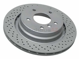 34212227178SP Zimmermann Sport Z X-Drilled Disc Brake Rotor; Rear Right; Directional; Vented 312x20mm; Cross-Drilled