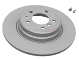 34216757748 ATE Coated Disc Brake Rotor; Rear; Solid 324x12mm; 2 Mount Holes