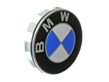 36136783536 Genuine BMW Wheel Center Cap/Emblem; Center Cap with Emblem for Standard Wheel; 68mm Diameter with 2mm Lip (15mm Overall Depth with Ten Plastic Tabs)