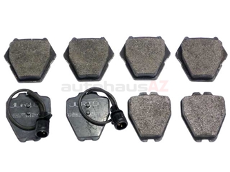 4D0698151AC Jurid Brake Pad Set; Front with Sensors; 8 Pad Set - 2 with Sensors; ROUND PLUG