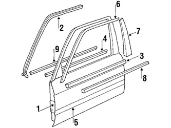 51211913055 Genuine BMW Weatherstripping/Moulding; Left Door, Outer