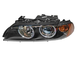 63126900199 Hella Headlight Assembly; Left Halogen with Amber Turn Signal