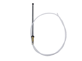 65221381336Z MTC Antenna Mast; For Power Antenna; 35 Inch-5 Section, Toothed Cord; Chrome with Black Tip