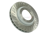 93035104702 Sebro Coated Disc Brake Rotor; Front Left; Directional; Vented; 304x32mm; Cross-Drilled