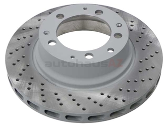 93035204601 Sebro Coated Disc Brake Rotor; Rear Right; Directional; Vented; Cross-Drilled