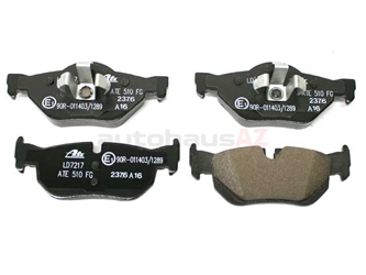 34216790761 ATE Ceramic Brake Pad Set; Rear