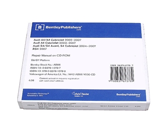 AU8054005 Robert Bentley Repair Manuals - DVD Rom Versions; 2002-2008 A4, S4; OE Factory Authorized; eBahn 3.0