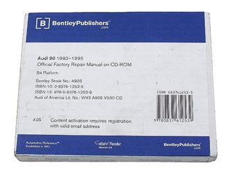 AU8059050 Robert Bentley Repair Manuals - DVD Rom Versions; 1993-1995 Audi 90; OE Factory Authorized
