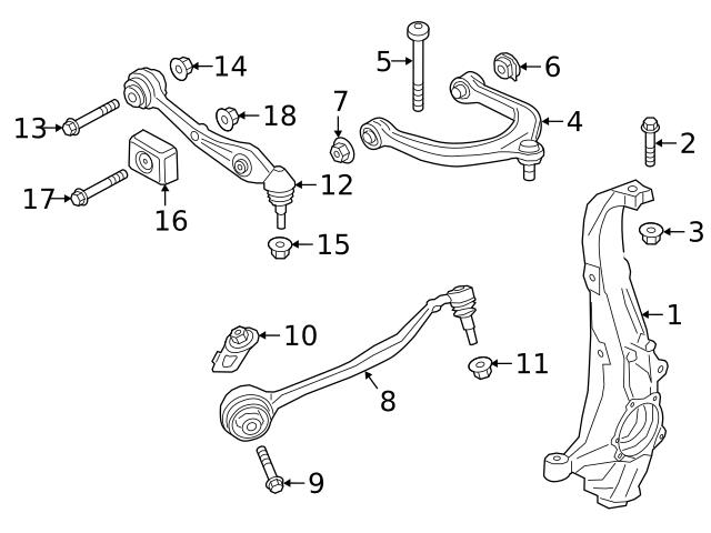 07146885389 Genuine BMW Control Arm Bolt; Left Front, Right Front
