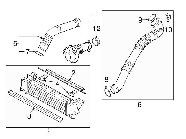 13717597591 Genuine BMW Turbocharger Intercooler Pipe; Right