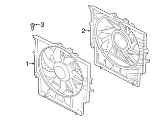 17427593850 Genuine BMW Engine Cooling Fan Assembly