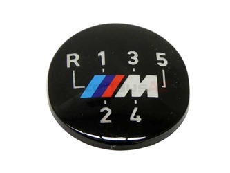 25111221613 Genuine BMW Emblem; Oval Shift Knob M 5-spd; Adhered