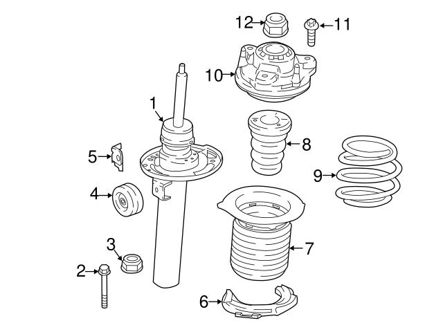 31336871808 Genuine BMW Strut Bumper; Left, Right