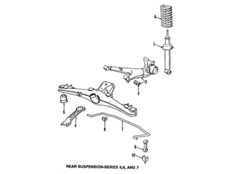 33522226194 Genuine BMW Coil Spring Lowering Kit/Shock Absorber Kit/Stabilizer Bar Kit; Rear Left, Rear Right