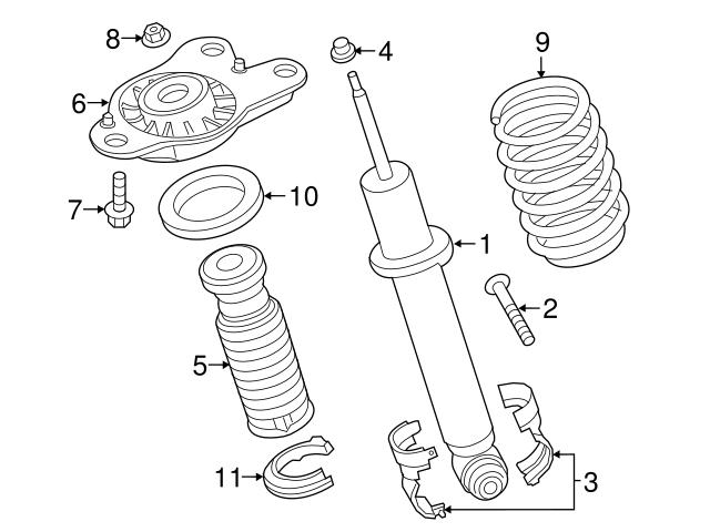33536863322 Genuine BMW Strut Bumper; Left, Right