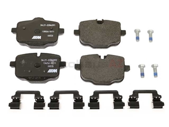 34212284389 Genuine BMW Brake Pad Set; Rear, w/o M Carbon ceramic brake (S2NKA)