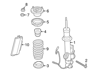 37126796859 Genuine BMW Coil Spring Lowering Kit/Shock Absorber Kit/Stabilizer Bar Kit; Left