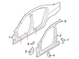 41007437508 Genuine BMW Uniside Bracket; Right Outer, Right Upper