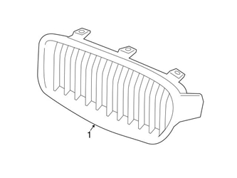 51137294810 Genuine BMW Grille; Front Right