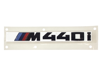 51142472852 Genuine BMW M440i Badge Rear Trunk Emblem; Black; Self-Adhesive