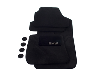 82112293537 Genuine BMW Carpeted Floor Mat Set; Black; 4-Piece; Front & Rear