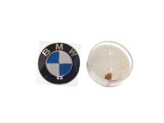 63137165734 Genuine BMW Clear Side Marker + Emblem Kit; Left and Right