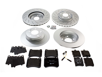 C230SPTBRKKIT AAZ Preferred Disc Brake Pad and Rotor Kit; Front/Rear Rotors & Pads, Sensors, Screws and Paste; KIT