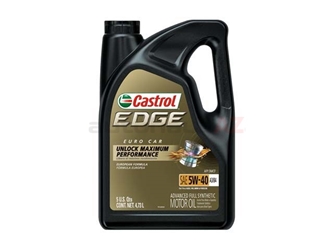 15D934 Castrol Edge Engine Oil; 5W-40 Synthetic; 5 Quart