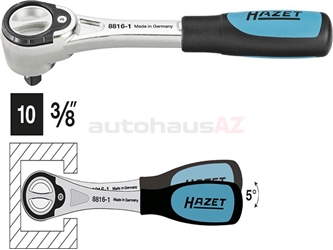 88161 HAZET Ratchet Wrench; 3/8 inch Drive; Fine Tooth; 186mm Length