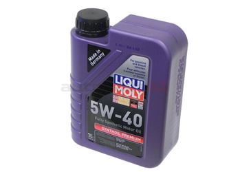 2040 Liqui Moly Synthoil Premium Engine Oil; 5W-40 Synthetic; 1 Liter
