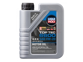 22044 Liqui Moly Top Tec 6600 Engine Oil; 0W-20 Synthetic (1 Liter)