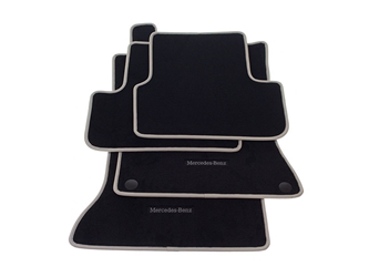 1176808100647N88 Genuine Mercedes Velour Floor Mat Set; Black; 4-Piece