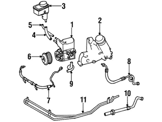 1299975982 Genuine Mercedes Power Steering Return Hose; Lower, Upper