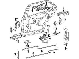 1407301937 Genuine Mercedes Door Hinge Parts; Left Lower